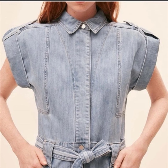 NWT Suncoo Paris Conny Midi Denim Dress 
size T3 or Large - Picture 7 of 12